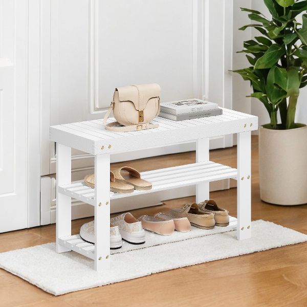 Shoe Bench, shoe storage bench, Attractive Bamboo Shoe Rack Bench for Entryway Organization and Comfort - Stylishly Welcome Home