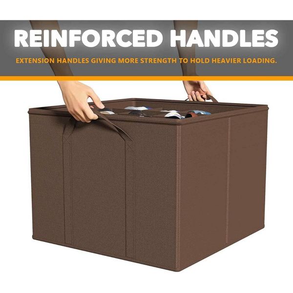 2 Pack Shoe Storage Organizer for closet, a set of 2 foldable shoe storage containers with adjustable dividers,Beige