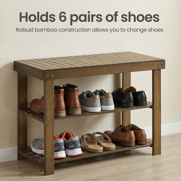 Shoe Bench, shoe storage bench, Attractive Bamboo Shoe Rack Bench for Entryway Organization and Comfort - Stylishly Welcome Home