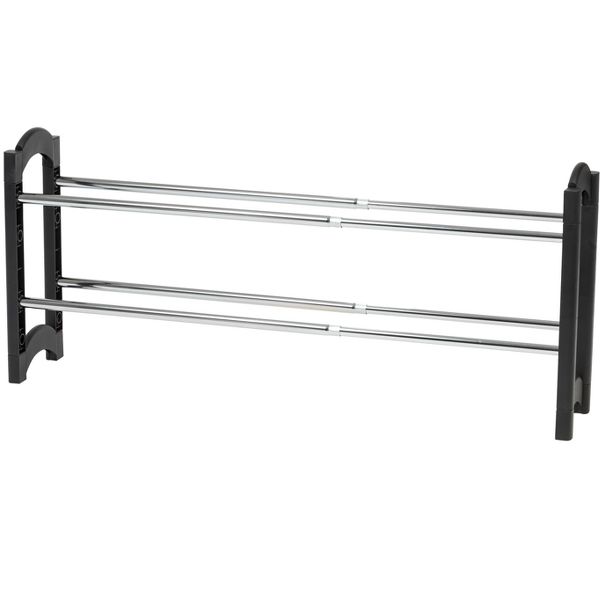 IRIS 2 Tier expandable and Stackable Freestanding Metal Shoe Racks for Entryway