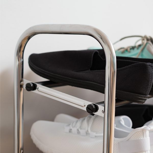 IRIS 2 Tier expandable and Stackable Freestanding Metal Shoe Racks for Entryway