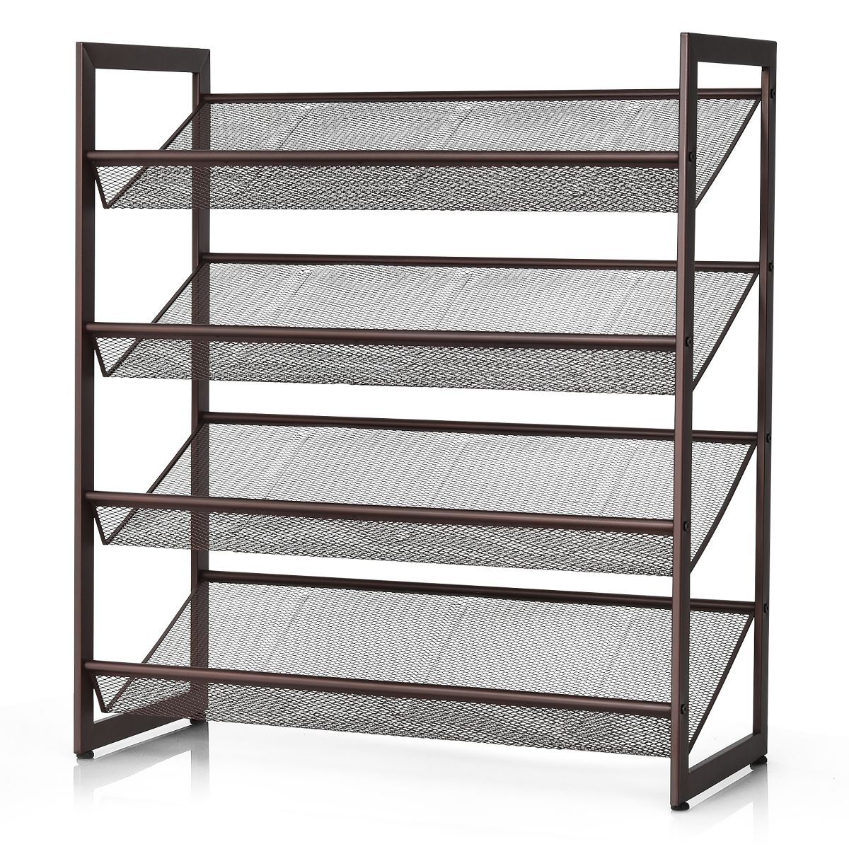 Costway 4-Tier Shoe Rack Adjustable to Flat Slant Shoe Organizer Holder Stand