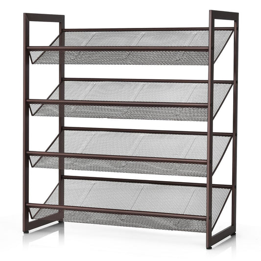 Costway 4-Tier Shoe Rack Adjustable to Flat Slant Shoe Organizer Holder Stand