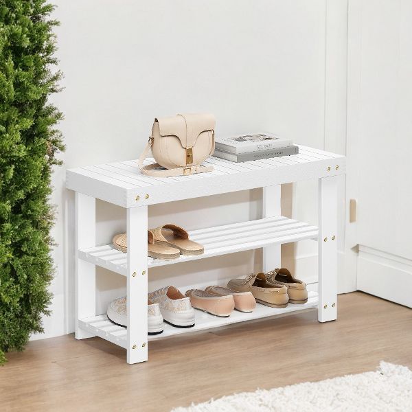 Shoe Bench, shoe storage bench, Attractive Bamboo Shoe Rack Bench for Entryway Organization and Comfort - Stylishly Welcome Home