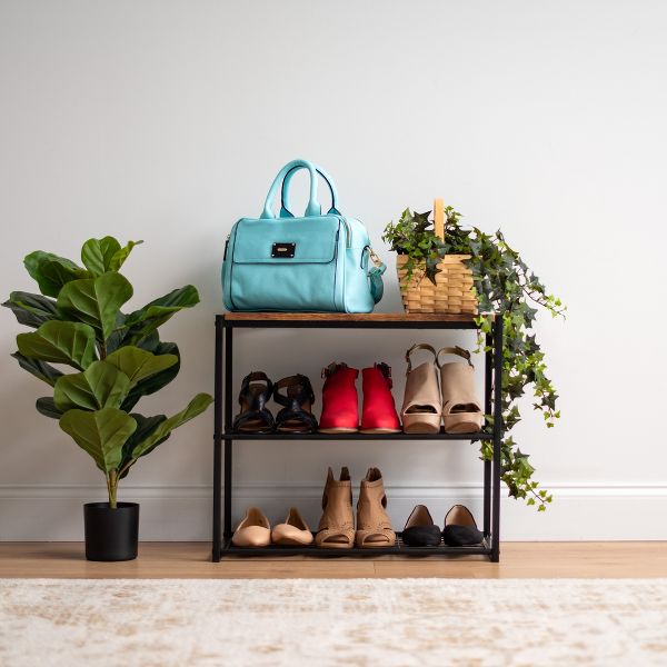 IRIS 2 Tier expandable and Stackable Freestanding Metal Shoe Racks for Entryway