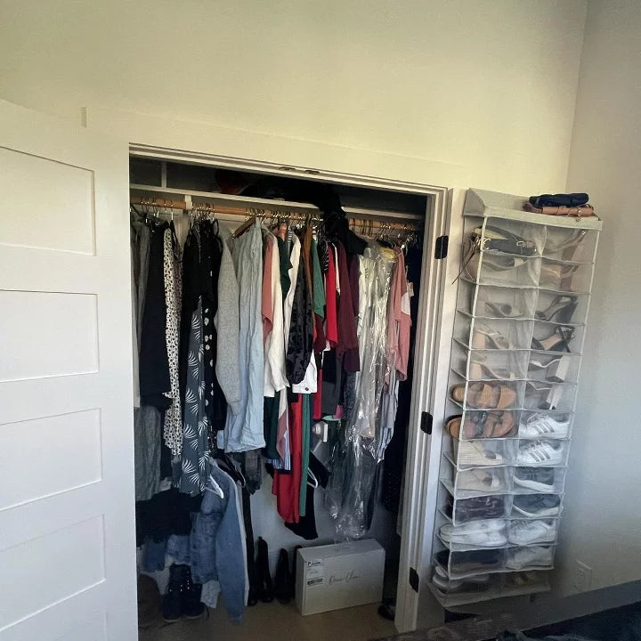 Over The Door 26 Shelf Mesh Shoe Organizer Light Gray - Brightroom™: Hanging Shoe Storage, Closet Organizer, Holds 13 Pairs