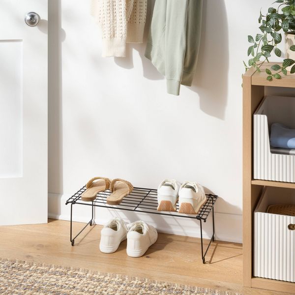 Stackable Single Shoe Rack Black - Brightroom™