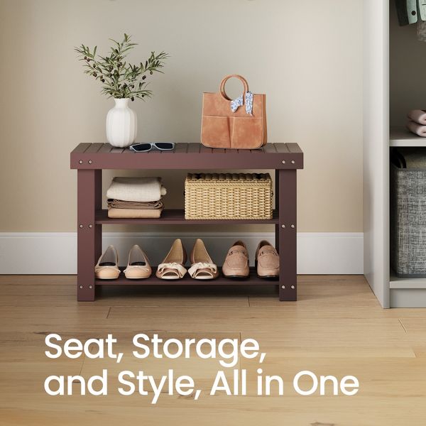 Shoe Bench, shoe storage bench, Attractive Bamboo Shoe Rack Bench for Entryway Organization and Comfort - Stylishly Welcome Home