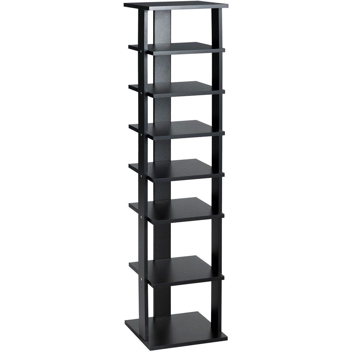 Costway 7-Tier Shoe Rack Free Standing Shelf Storage Tower Rustic Brown
