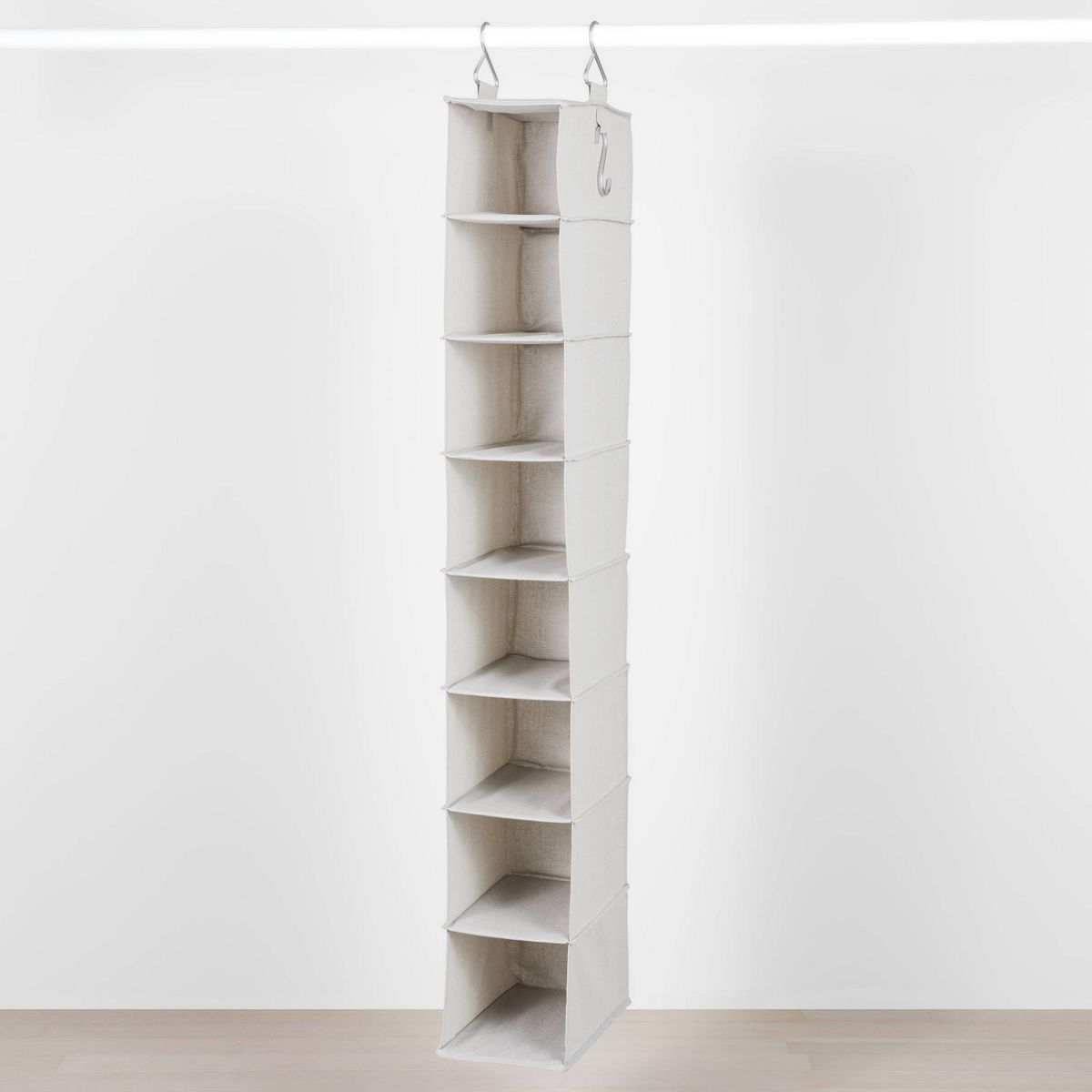 8 Shelf Hanging Fabric Shoe Organizer - Brightroom™: Closet System Component, Gray, 8 Shelves, Hanging Shoe Rack